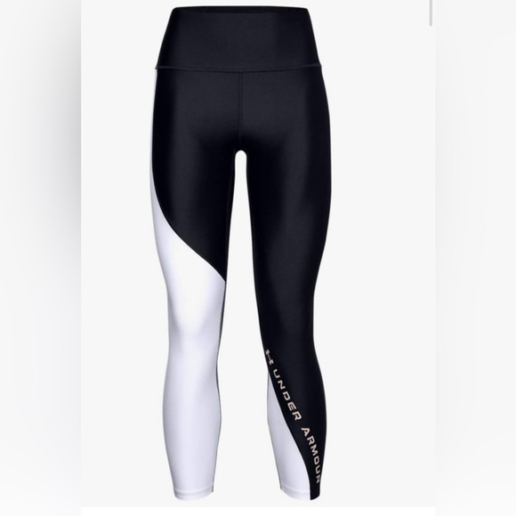 Under Armour Two-Tone Black and White Leggings Tights Heat Gear Womens Small - Picture 1 of 6